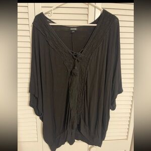 Torrid Black Lace Trim Women's Top